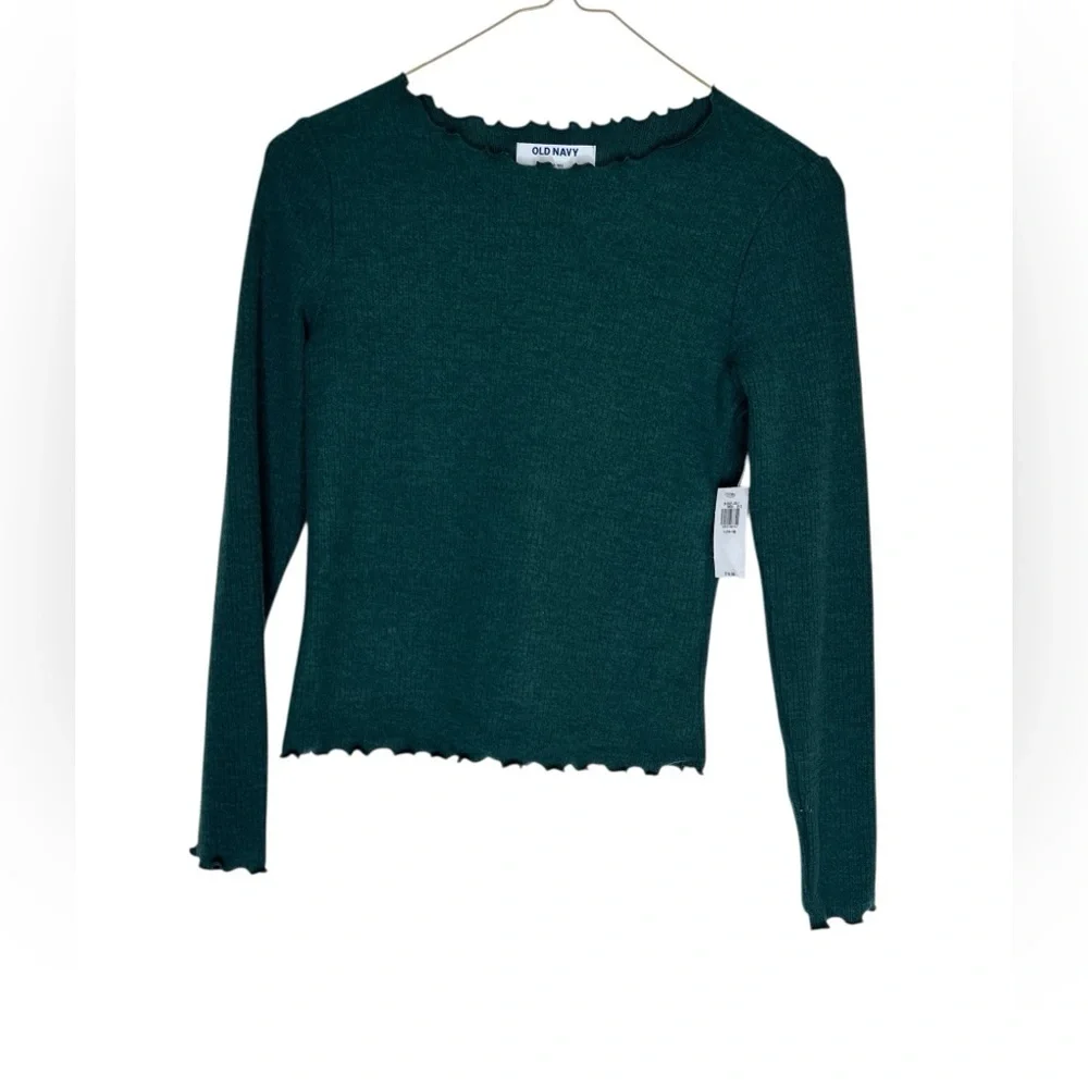 Old Navy girls Teal Long Sleeve Top large 10/12 new